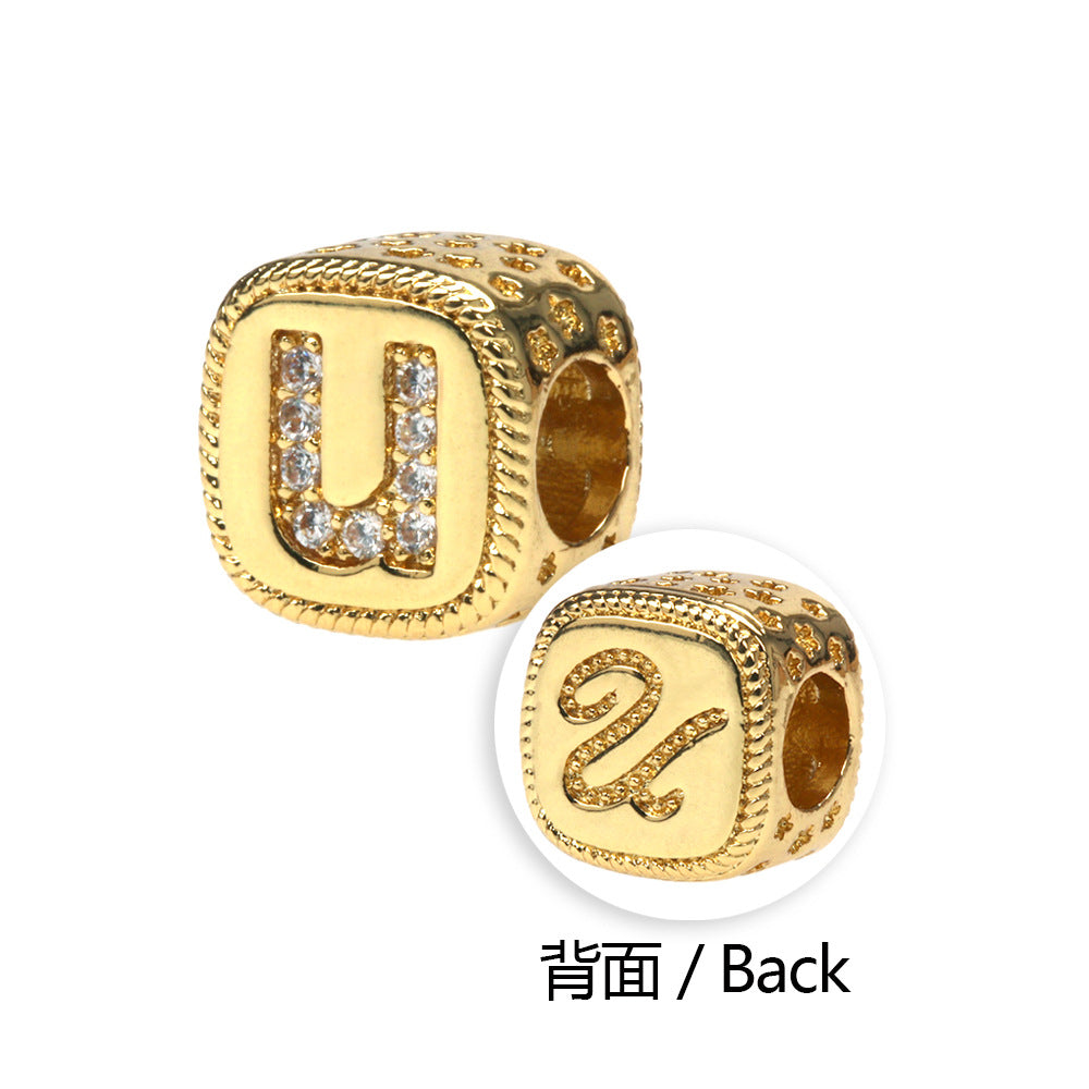 Pulseras De Cuentas De Cobre Chapado En Oro De Serpiente Del Alfabeto Al Por Mayor